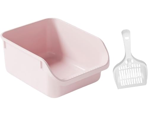 GOOPEEG Cat Litter Box Offenes Katzenklo, Verhindert Das Austreten Von Sand, Langlebige Katzentoilette Mit Hohen Seitenwänden, Sicher Und Geruchshemmend, Herausnehmbare Katzenklo(Pink) von GOOPEEG