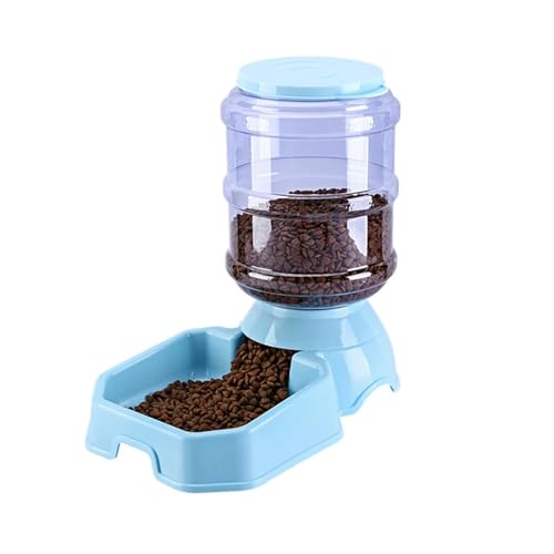 3,8 L Hund Schüssel Hund Wasser Dispenser Automatische Futternäpfe Haustier Waterer Feeder Schüssel for Hund Katze Große Kapazität Katze Wasser Brunnen (Size : Blue Feeder) von GOPEO