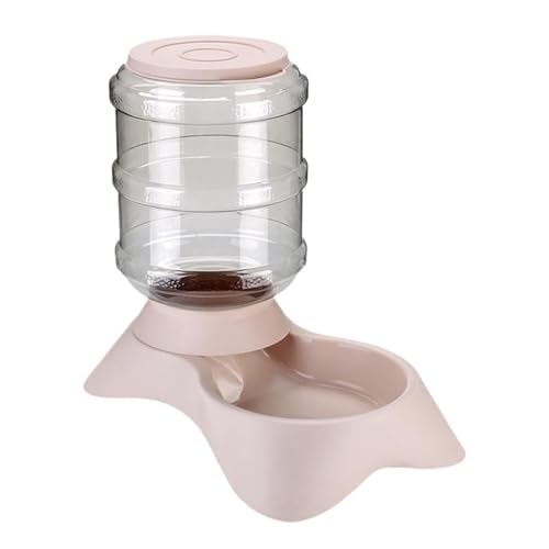 3,8 L Hund Schüssel Hund Wasser Dispenser Automatische Futternäpfe Haustier Waterer Feeder Schüssel for Hund Katze Große Kapazität Katze Wasser Brunnen (Size : Pink Feeder-01) von GOPEO