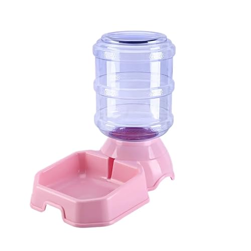 3,8 L Hund Schüssel Hund Wasser Dispenser Automatische Futternäpfe Haustier Waterer Feeder Schüssel for Hund Katze Große Kapazität Katze Wasser Brunnen (Size : Pink Water) von GOPEO