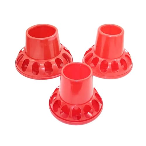 5Pcs Geflügel Fütterung Werkzeuge Rot Kunststoff Huhn Feeder 1,5 Kg 2kg 3kg Wachtel Futter Eimer Geflügel Landwirtschaft Werkzeuge (Color : Red, Size : L) von GOPEO