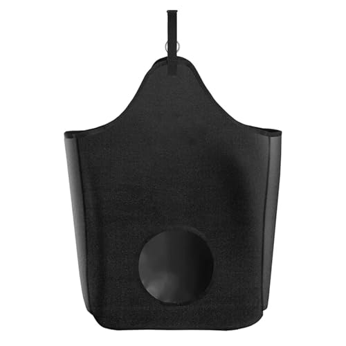 Langsam Feed Pferd Heu Tasche Hängen Beutel Feeder Halter Fütterung Spender Container Web Vorne Langsam Feeder Falten Tragetaschen for Bauernhof (Size : Black) von GOPEO