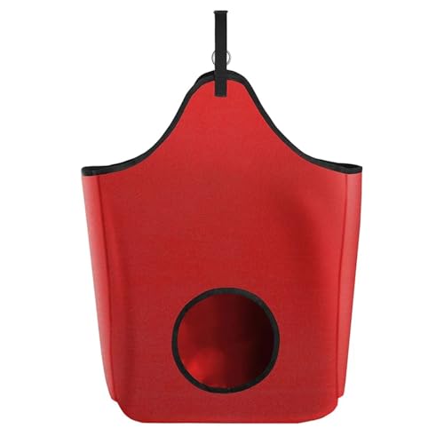 Langsam Feed Pferd Heu Tasche Hängen Beutel Feeder Halter Fütterung Spender Container Web Vorne Langsam Feeder Falten Tragetaschen for Bauernhof (Size : Red) von GOPEO