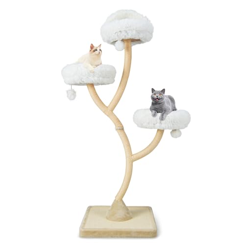 GOPLUS 178 cm Kratzbaum groß, Katzenbaum mit 3 warmen Liegeflächen, 3 klingelnden Bällen, Sisal-Kratzpfosten und -Brett, Katzenkratzbaum mit gebogenem Metallrahmen für Hauskatzen und Kätzchen (Beige) GOPLUS 178 cm Kratzbaum groß, Katzenbaum mit 3 warmen Liegeflächen, 3 klingelnden Bällen, Sisal-Kratzpfosten und -Brett, Katzenkratzbaum mit gebogenem Metallrahmen für Hauskatzen und Kätzchen (Beige) von GOPLUS