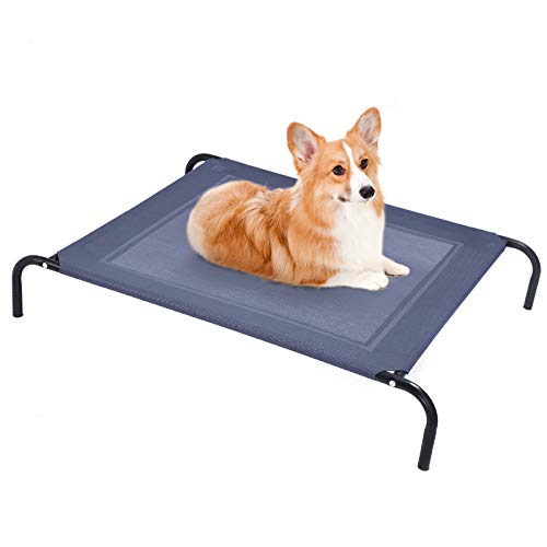 GOPLUS Hundebett Metall, Haustierbett Garten, Hundeliege Katzenbett Katzenliege Haustierbett Hundesofa Schlafplatz Haustier Liegeplatz Draußen (130x90x20cm) von GOPLUS