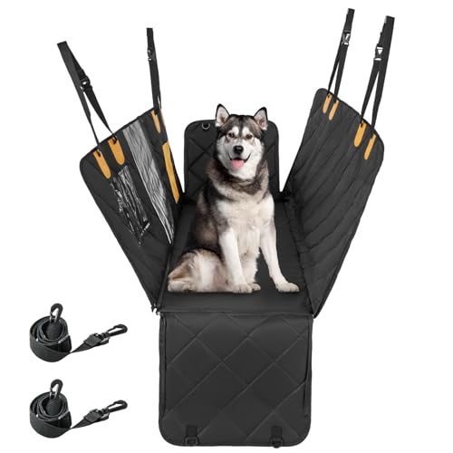GOPLUS Hundedecke Auto Rückbank, wasserdichte & Kratzfeste Autodecke Hund aus Oxford-Gewebe, Autoschondecke mit Netzfenster & Taschen, Hundedecke mit 6 Gurten für LKW/SUV/PKW GOPLUS Hundedecke Auto Rückbank, wasserdichte & Kratzfeste Autodecke Hund aus Oxford-Gewebe, Autoschondecke mit Netzfenster & Taschen, Hundedecke mit 6 Gurten für LKW/SUV/PKW von GOPLUS