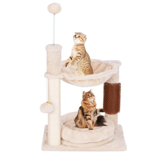 GOPLUS Katzenbaum Klein, Kratzbaum mit Katzenbett, Hängematte, Sisalpfosten, Selbstmassagebürste & hängendem Ballspielzeug, Katzenkratzbaum für Kätzchen, 40 x 30 x 72 cm GOPLUS Katzenbaum Klein, Kratzbaum mit Katzenbett, Hängematte, Sisalpfosten, Selbstmassagebürste & hängendem Ballspielzeug, Katzenkratzbaum für Kätzchen, 40 x 30 x 72 cm von GOPLUS