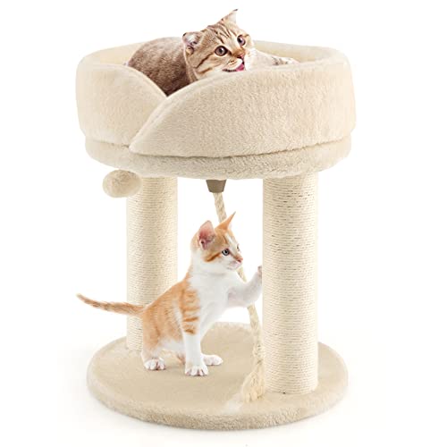 GOPLUS Katzenkratzbaum, Katzenbaum mit Abnehmbarem Katzenhaus aus Schwamm, Sisal-Säule, Hängende Kugel, Vertikales Design, Elegantes Aussehen, Kletterbaum für Haus, Katzencafé, Geschäftsräume (Beige) GOPLUS Katzenkratzbaum, Katzenbaum mit Abnehmbarem Katzenhaus aus Schwamm, Sisal-Säule, Hängende Kugel, Vertikales Design, Elegantes Aussehen, Kletterbaum für Haus, Katzencafé, Geschäftsräume (Beige) von GOPLUS