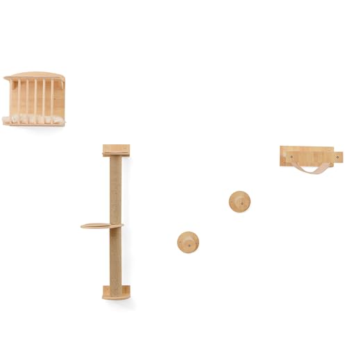 GOPLUS Kletterwand Katzen, 4 in 1 Aktivitätskratzbäume mit 3-stufigem Kratzbaum, Hängematte, Kratzstämmen & Katzenhaus, platzsparender Katzenmöbel für Katzen ausruhen & Klettern GOPLUS Kletterwand Katzen, 4 in 1 Aktivitätskratzbäume mit 3-stufigem Kratzbaum, Hängematte, Kratzstämmen & Katzenhaus, platzsparender Katzenmöbel für Katzen ausruhen & Klettern von GOPLUS