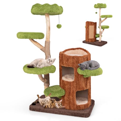 GOPLUS Mehrstufiger Katzenbaum, Kratzbaum mit oberem Rastplatz, Plattformen, Katzenturm mit Jutesäule, Sisalplatte, Hängespielzeugball, zum Spielen und Springen, für Katzen, 80 x 50 x 141cm GOPLUS Mehrstufiger Katzenbaum, Kratzbaum mit oberem Rastplatz, Plattformen, Katzenturm mit Jutesäule, Sisalplatte, Hängespielzeugball, zum Spielen und Springen, für Katzen, 80 x 50 x 141cm von GOPLUS
