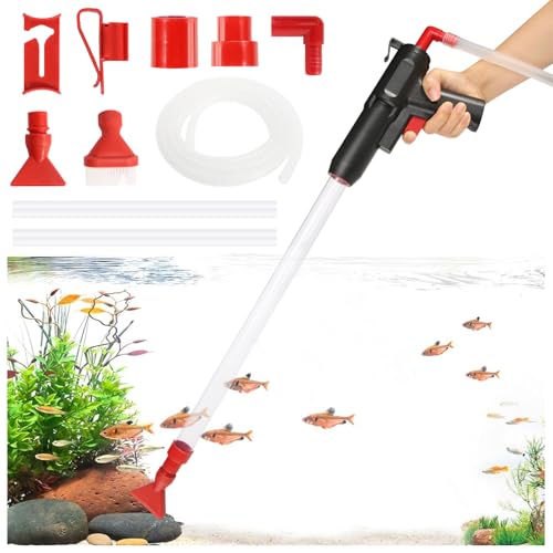 GOSHIES Mulmsauger Aquarium 4 in 1 Fischbehälter Staubsauger Aquarium Sauger Aquarium Reinigungsset Gravel Cleaner Skimmer Fischbehälter für Wasserwechsel Sandreinigung von GOSHIES