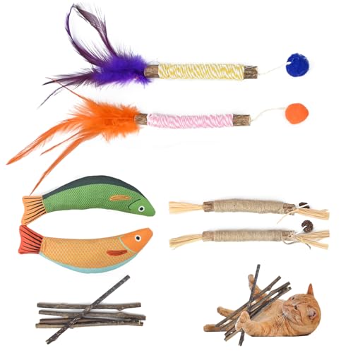 GOTDYBST 11 StüCk Katzenspielzeug, Katzenminze Spielzeug, Katzenspielzeug Fisch, Hilft Bei Der Entfernung Von Zahnstein Und Mundgeruch Bei Katzen Und ErmöGlicht Katzen Das Spielen, BeißEn Und Kauen GOTDYBST 11 StüCk Katzenspielzeug, Katzenminze Spielzeug, Katzenspielzeug Fisch, Hilft Bei Der Entfernung Von Zahnstein Und Mundgeruch Bei Katzen Und ErmöGlicht Katzen Das Spielen, BeißEn Und Kauen von GOTDYBST