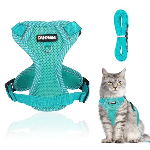 Katzengeschirr mit Leine Set Ausbruchsicher & Verstellbar - Atmungsaktives Brustgeschirr mit Reflektierstreifen für Katzen (Blau, Größe M) - Geeignet für 3-4,5kg Katzengeschirr mit Leine Set Ausbruchsicher & Verstellbar - Atmungsaktives Brustgeschirr mit Reflektierstreifen für Katzen (Blau, Größe M) - Geeignet für 3-4,5kg von GOTDYBST
