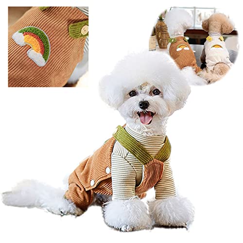 GOTOBMP Hundekleidung für kleine Hunde, mittelgroß, Haustier-Hunde, Herbst und Winter, Fleece-Thermofutter und Overalls, Hundekleidung für kleine Hunde (L, Karamell) von GOTOBMP