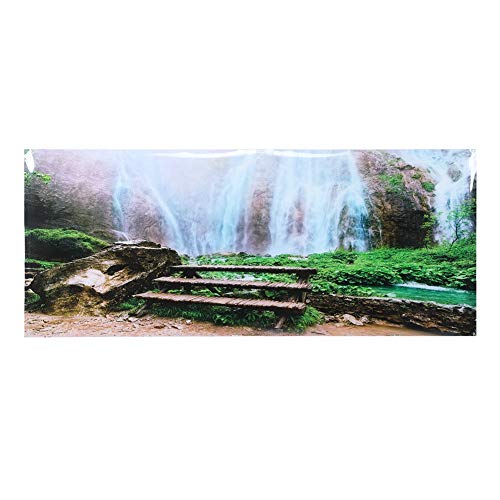 GOTOTOP Aquarium Hintergrund Poster, PVC Dschungel Wasserfall Hintergrund 3D wasserdicht kleben Tapete Aufkleber Hintergründe Dekoration für Aquarium Aquarium(61 * 30cm) von GOTOTOP