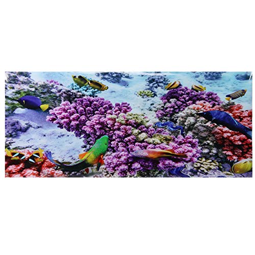 GOTOTOP Aquarium Hintergrund Poster, PVC Seefisch Hintergrund 3D Wasserdicht Kleber Tapete Aufkleber Hintergründe Dekoration für Aquarium Aquarium(122 * 50cm) von GOTOTOP