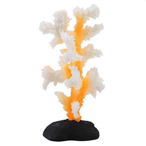 GOTOTOP Aquarium Ornament Künstliche Koralle, Aquarium Simulation Silikon Leuchtende Koralle Künstliche Bionische Pflanzen für Aquarium Landschaftsbauzubehör(Gelb) von GOTOTOP
