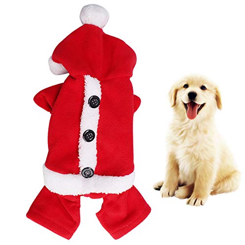 GOTOTOP Baumwolle Weihnachten Haustier Kleidung, warme Weihnachten Hoodies Soft Coat Jacke Outfit Weihnachtskostüm für kleine mittelgroße Hunde Katzen für den Winter(M) von GOTOTOP