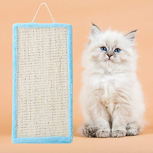 Cat Scratch Board, Kätzchen Sisal Hängende Scratch Pad Cat Claw Schleifen Scratch Pad Pet Toy Zubehör(Blau) von GOTOTOP