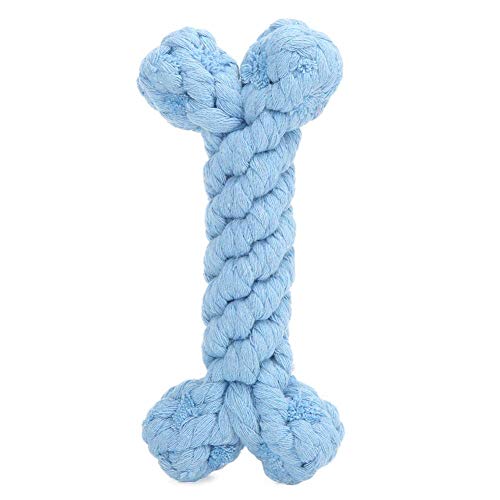 GOTOTOP Dog Rope Toys, Cartoon Tierform Pure Manual Weaving Pet Cotton Rope Biting Kauen Molar Toy für Hunde(Blauer Knochen) von GOTOTOP