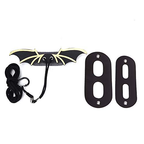 Eidechsengurt & Leinenseil mit coolen Flügeln, Reptilien Kunstleder verstellbar im Freien Tragegurt Leinenseil für Eidechse (schwarz) von GOTOTOP