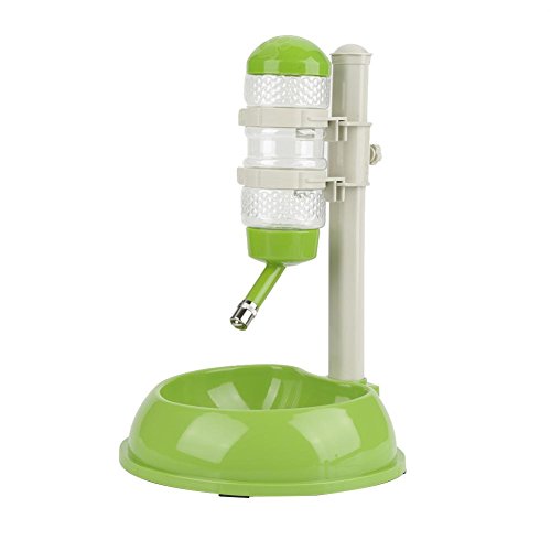 GOTOTOP Schüssel für Hunde und Katzen, Wasserspender für Haustiere, mit abnehmbarem Pfosten, automatische Fütterung der Wassergröße verstellbar (grün) von GOTOTOP