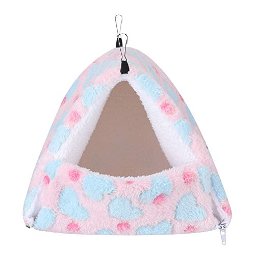 Hamster Hängematte hängendes Bett Plüsch Haus warm halten kleines Haustier Schlafbett für Hamster Igel Meerschweinchen Mäuse Ratte Eichhörnchen Kleintier (9.6x9.4x11.8in) von GOTOTOP