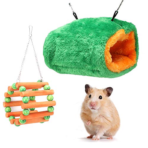 GOTOTOP Hamster Schaukel für Käfig Holz Riesenrad Pet Cotton Nest Warmer Winter mit Haken Kleintierspielzeug von GOTOTOP