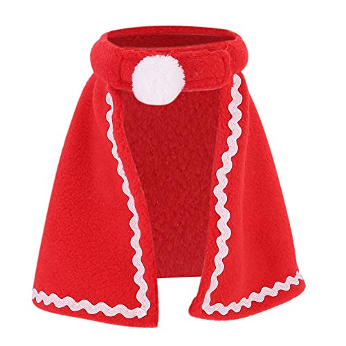 GOTOTOP Haustier-Hundekleidung, Haustier-Hundekatze-roter Mantel-weiches Kostüm-Weihnachtskleidung für Kaninchen-Meerschweinchen (15~16 cm / 5,91~6,3 Zoll) von GOTOTOP