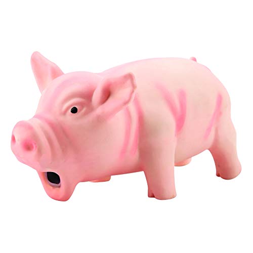 GOTOTOP Latex Pig Toys mit Grunzgeräusch, niedliches, bissfestes tragbares Schweinegrunzspielzeug mit Quietschgeräuschen für Hundewelpen(Rosa) von GOTOTOP