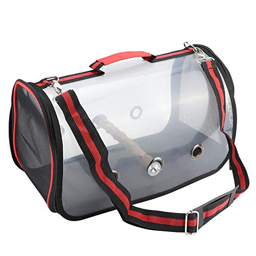 GOTOTOP Leichter Vogelträgerkäfig, transparente, durchsichtige, atmungsaktive Papageien-Reisetasche aus klarem PVC, Faltbare Handtasche für den Außenbereich mit Stehbügel (M, L)(L) von GOTOTOP
