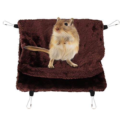 GOTOTOP Pet Cotton Hängematte, Warm Hanging House Hanging Nest Bettkäfig für Hamster Sugar Glider Squirrel (Kaffee)(S) von GOTOTOP