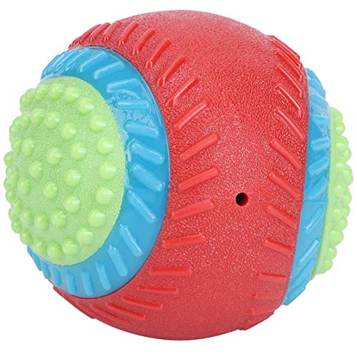 GOTOTOP Pet Molar Toy Ball mit klingendem Hund Gummi Elastic Ball Kauen Spielzeug Zähne Reinigung Sicheres Training Interaktives Spielzeug (3.1in) von GOTOTOP