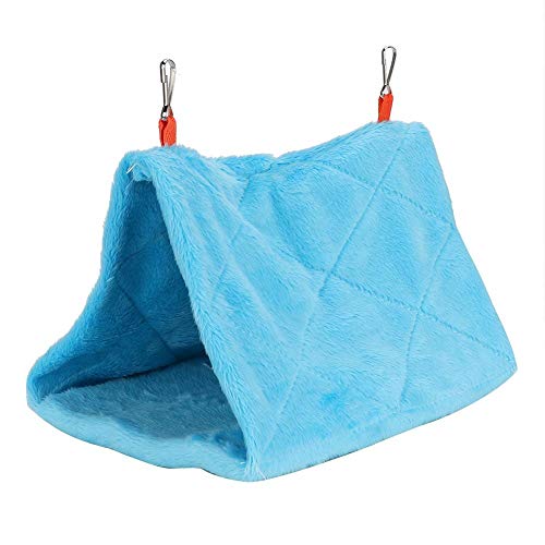 GOTOTOP Pet Triangle Cotton Hängematte, Warm Hanging House Hanging Nest Bettkäfig für Hamster Sugar Glider Papageien(M-hellblau) von GOTOTOP