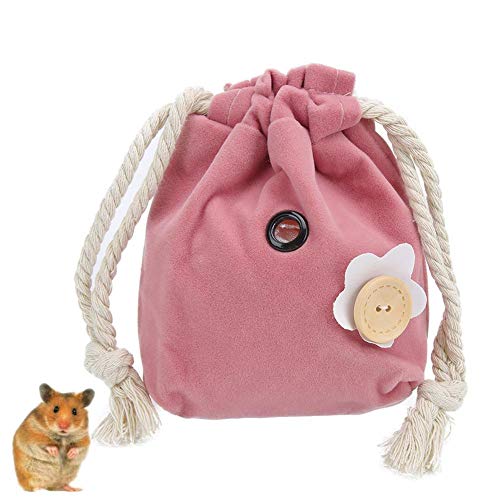 GOTOTOP Tragetasche für Haustiere, tragbare, atmungsaktive Hamster-Reisetasche für Hamster Sugar Glider Squirrel, Pink (6,9 x 5,9 x 0,6 Zoll) von GOTOTOP