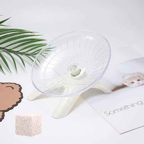 Hamster Wheel Toys 18cm Laufrad Hamster,Hamsterrad Spielzeug,Laufrad für Kleine Tiere aus Kunststoff,Geräuschlos Laufrad für Rennmäuse,Hamster,Kleine Haustiere(Weiß) von GOVNPJ