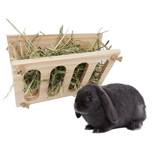 Heu Futterspender für Käfig,Meerschweinchen Chinchilla,Futterraufe inkl,Heuraufe aus Holz,Haken Zubehör Kaninchenstall Stall Futterkrippe Holz Heu hängend Heu Futterspender für Käfig,Meerschweinchen Chinchilla,Futterraufe inkl,Heuraufe aus Holz,Haken Zubehör Kaninchenstall Stall Futterkrippe Holz Heu hängend von GOVNPJ