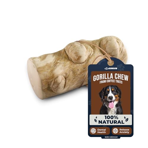 GOWGOW Gorilla Wood Dog Chew Toys - 100% Natural Wood Chews for Dogs - Stress Relief, Teeth Cleaning & Reducing Langeweile, Wood Dog Toy for Medium & Large Dogs Over 13.6 kg GOWGOW Gorilla Wood Dog Chew Toys - 100% Natural Wood Chews for Dogs - Stress Relief, Teeth Cleaning & Reducing Langeweile, Wood Dog Toy for Medium & Large Dogs Over 13.6 kg von GOWGOW