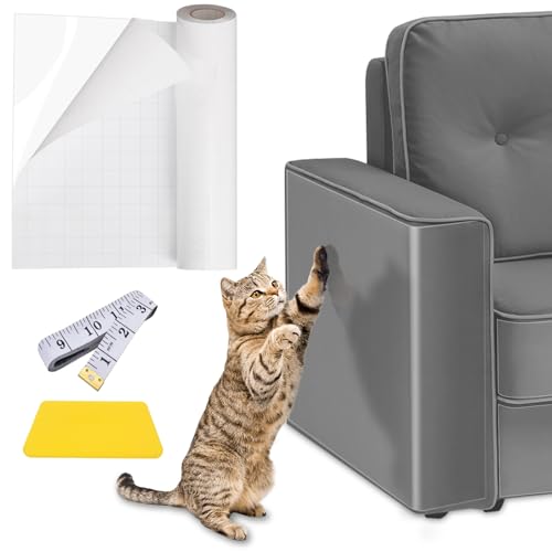 GOYJOY Kratzfeste Möbelschutzrolle, einseitiger Couchschutz vor Katzenkrallen, transparenter Möbelschutz vor Kratzern für Möbel, Sofa, Tür, dick, stark haftend, keine Nadelschmerzen GOYJOY Kratzfeste Möbelschutzrolle, einseitiger Couchschutz vor Katzenkrallen, transparenter Möbelschutz vor Kratzern für Möbel, Sofa, Tür, dick, stark haftend, keine Nadelschmerzen von GOYJOY