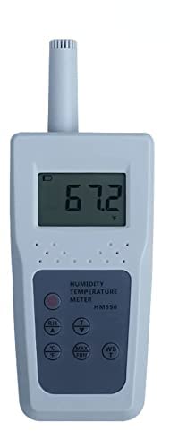 GOYOJO Hochauflösender Feuchtigkeitsmesser Tester Feuchtigkeitstemperaturmesser Feuchtkugeltemperaturprüfgerät HM550 von GOYOJO