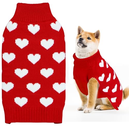 GOYOSWA Hundepullover für Valentinstag, Strickpullover in Herzform, für kleine, mittelgroße und große Hunde, Haustiere, Rot, Größe XL GOYOSWA Hundepullover für Valentinstag, Strickpullover in Herzform, für kleine, mittelgroße und große Hunde, Haustiere, Rot, Größe XL von GOYOSWA