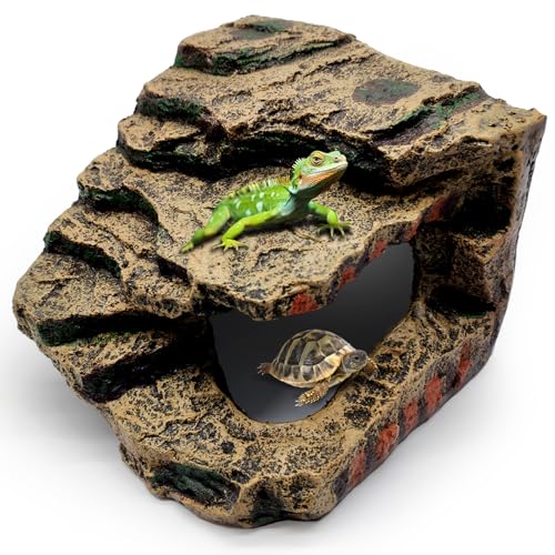 GOZILLA Sonnenplattform-Stufe, Reptilienversteck für Schildkröten, Tankzubehör, Dekorationen, Schildkrötenbasking Plattform, Lebensraum für Schildkröten, Leopardengecko und Bartagamen, Braun, Größe L GOZILLA Sonnenplattform-Stufe, Reptilienversteck für Schildkröten, Tankzubehör, Dekorationen, Schildkrötenbasking Plattform, Lebensraum für Schildkröten, Leopardengecko und Bartagamen, Braun, Größe L von GOZILLA