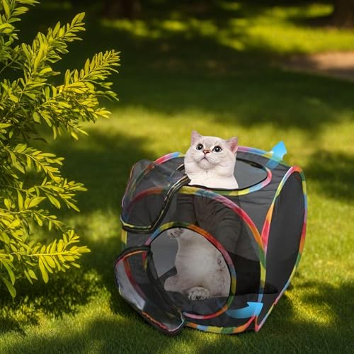 Cat Cube Outdoor Katzenlaufstall, tragbares Netzgehege für den Innen- und Außenbereich, geräumiger Pop-Up-Haustier-Laufstall für Katzen, kleine Hunde, Hasen Cat Cube Outdoor Katzenlaufstall, tragbares Netzgehege für den Innen- und Außenbereich, geräumiger Pop-Up-Haustier-Laufstall für Katzen, kleine Hunde, Hasen von GPT RACK