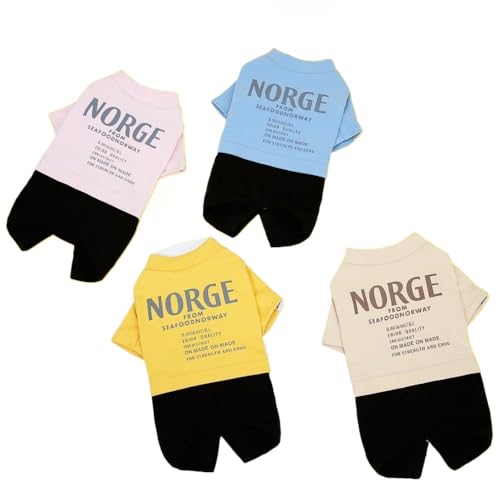Hunde Shirt Sommer, Hundehemd T-Shirt, Hundekostüm, Welpe Sommerkleidung, Frühling Hundekleidung, Haustier Tshirt für Kleine Mittelgroße Hunde Katzen, Haustier Kleidung für Chihuahua, Yorkie(L,Gelb) von GQDGCU
