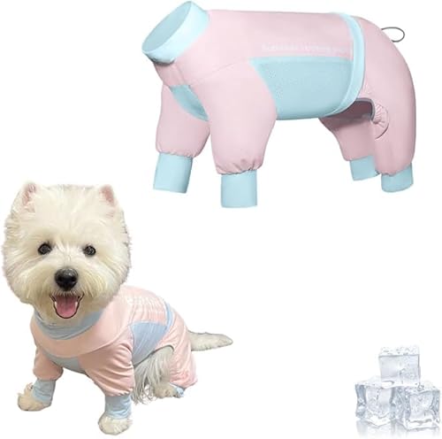 Hundeshirt Sommer, Kühlwesten für Hunde, Weich Hundekleidung, UV Schutz Haustier T-Shirt, Hunde Tshirt für Kleine Mittelgroße Große Hund (L,Rosa A) von GQDGCU