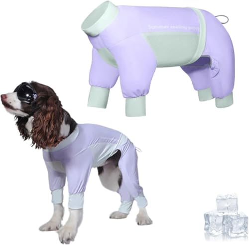 Hundeshirt Sommer, Kühlwesten für Hunde, Weich Hundekleidung, UV Schutz Haustier T-Shirt, Hunde Tshirt für Kleine Mittelgroße Große Hund (M,Lila A) von GQDGCU
