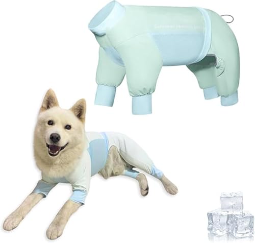 Hundeshirt Sommer, Kühlwesten für Hunde, Weich Hundekleidung, UV Schutz Haustier T-Shirt, Hunde Tshirt für Kleine Mittelgroße Große Hund (S,Grün A) von GQDGCU