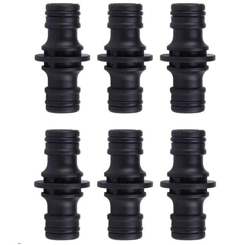 GQunit Schlauch Kupplung-6 Stück,16/19/24mm Doppelstecker Gartenschlauch Verbindungen, Extender Verlängerung Kupplung Zwei Wege Kupplung für Gartenschläuche und Haus Wasserhahn von GQunit