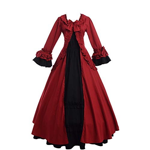 GRACEART Damen Gothic Viktorianischen Kleid Langarm Renaissance Mittelalter Kleid Maxi Palace Royal Masquerade Viktorianischen Königin (S) von GRACEART