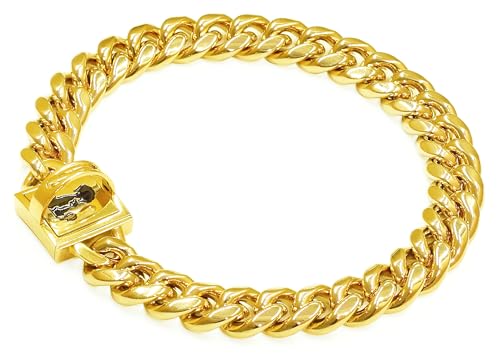 GRACESHUO Kettenhalsbänder für große, mittelgroße und kleine Hunde, strapazierfähig, 15 mm, Edelstahl, silber/gold, kubanische Gliederhalsbänder mit niedlichem Design, sichere Schnalle, Training GRACESHUO Kettenhalsbänder für große, mittelgroße und kleine Hunde, strapazierfähig, 15 mm, Edelstahl, silber/gold, kubanische Gliederhalsbänder mit niedlichem Design, sichere Schnalle, Training von GRACESHUO